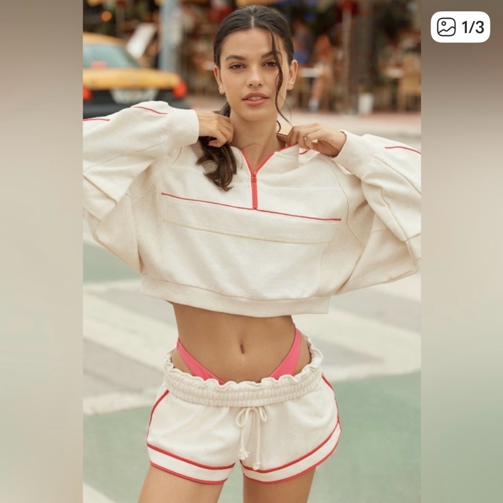 Women's Cream and Pink Shorts